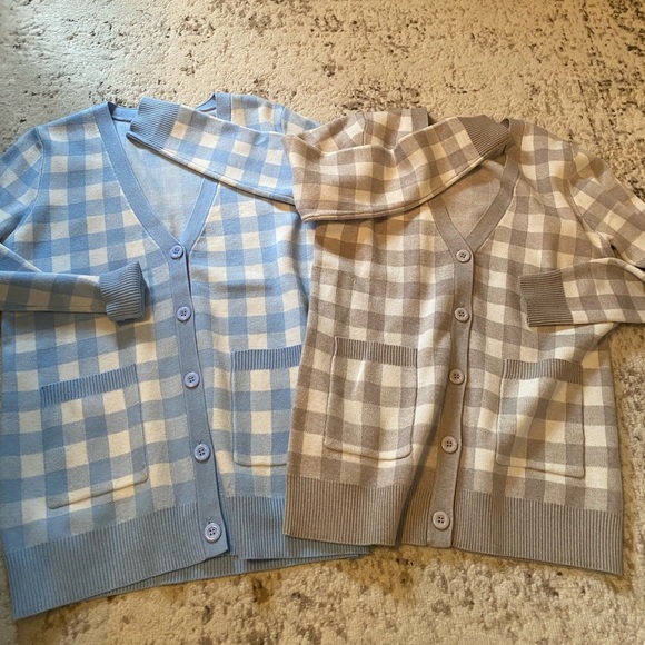 New Color ♥️Gingham pocket cardi sweater - Picture 8 of 13